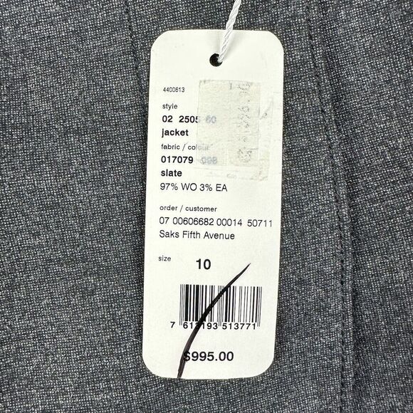 Akris Blazer Jacket Womens 10 Wool Blend Stretch Hidden Button Career Office NEW - Picture 14 of 14